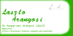 laszlo aranyosi business card